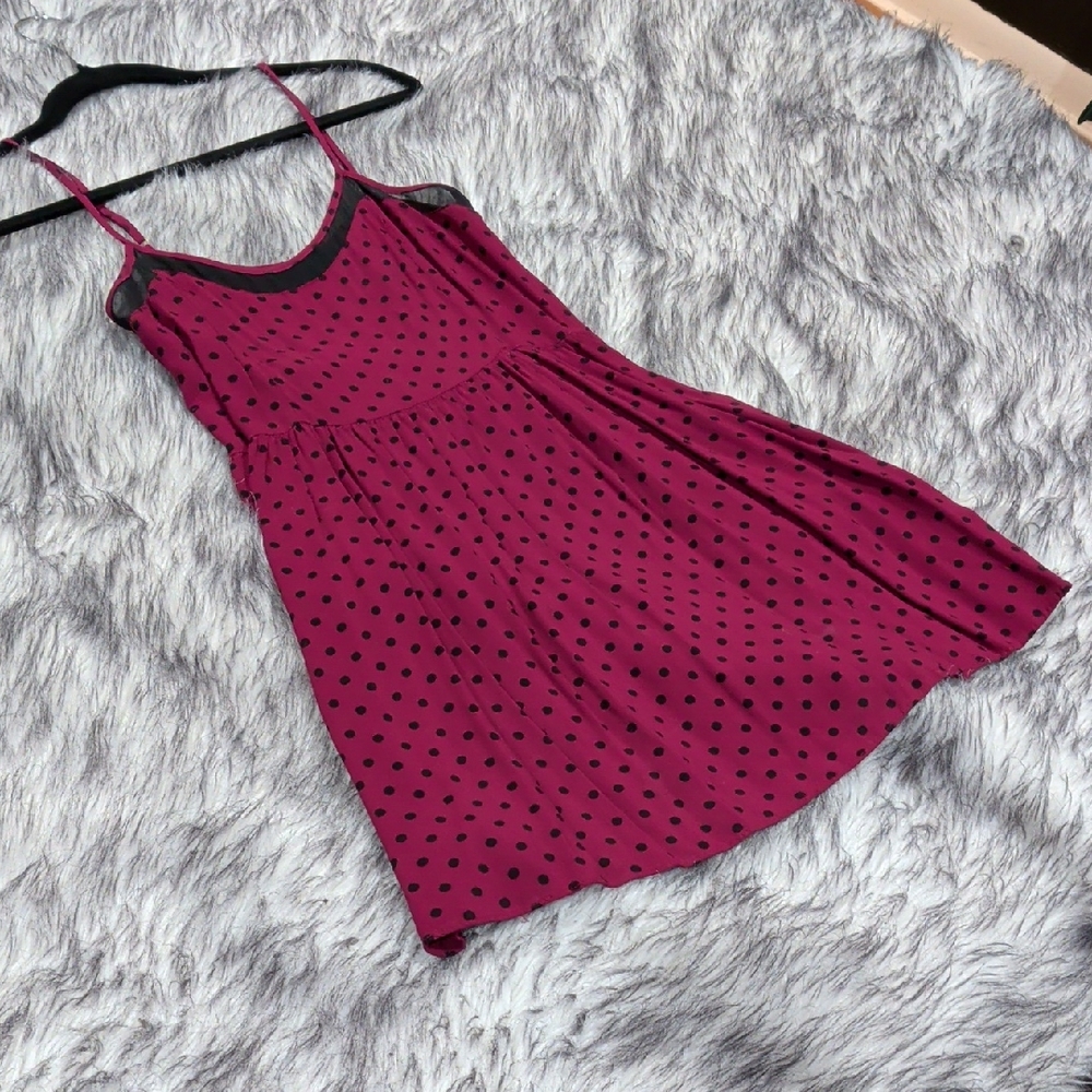 Forever 21 Burgundy Polka Dot Dress